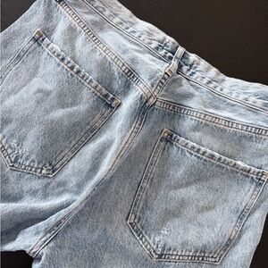 Agolde Riley Crop Jeans | Size 28 | High Rise Straight | Distressed Light Wash